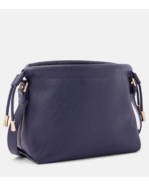 A.P.C. Blue Ninon Mini Faux Leather Shoulder Bag
