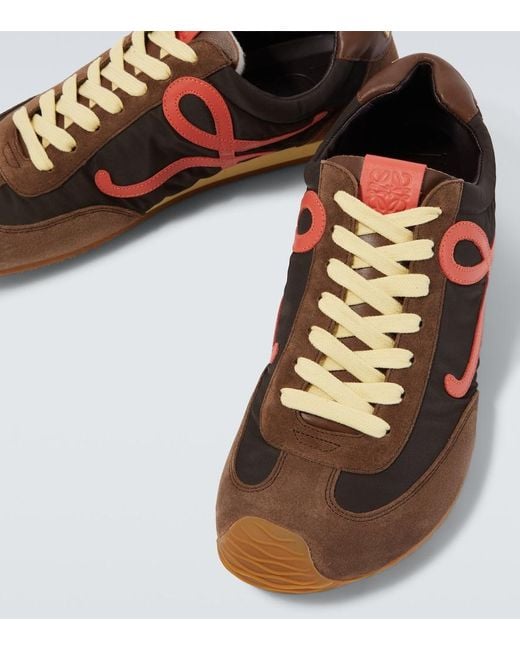 Loewe Brown Apos;S Ballet Runner 2.0 Nylon & Calfskin Sneakers for men