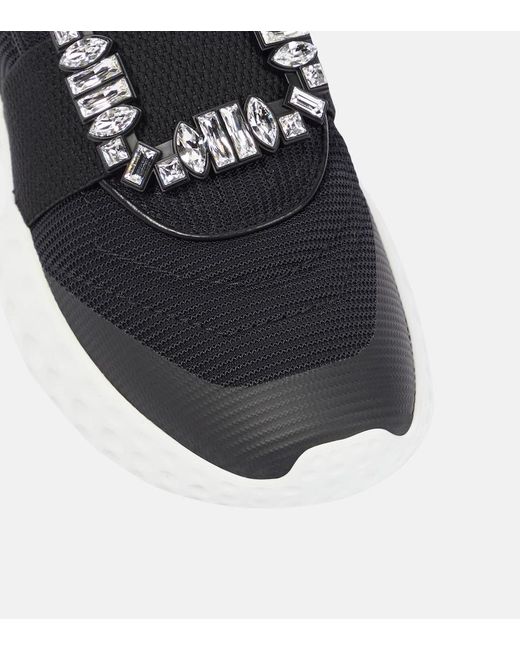 Roger Vivier Black Viv' Run Embellished Sneakers