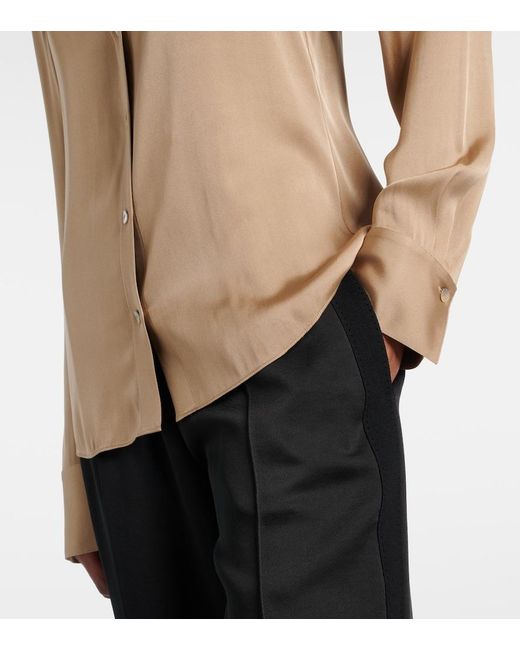 Vince Natural Silk-Blend Satin Shirt