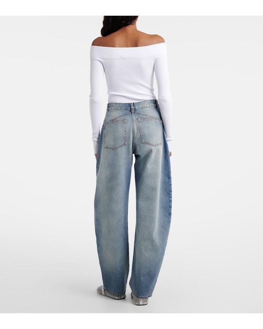 Alaïa Blue Barrel-Leg Jeans