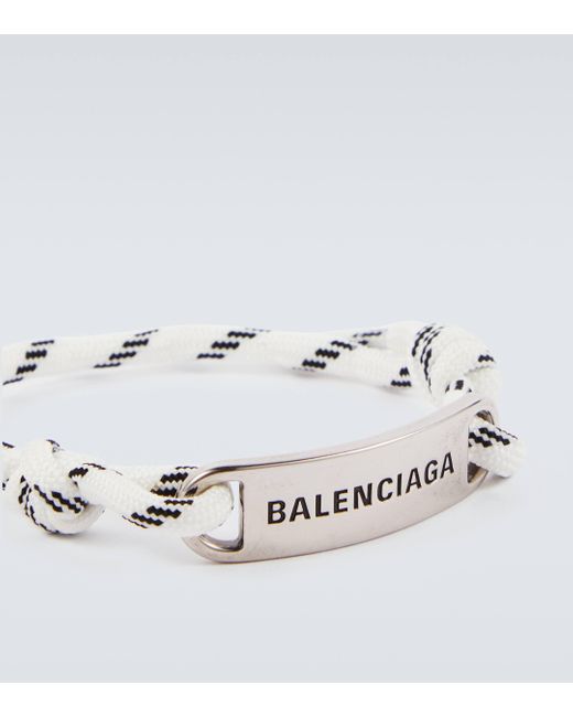 Bracelet a logo Balenciaga pour homme en coloris White