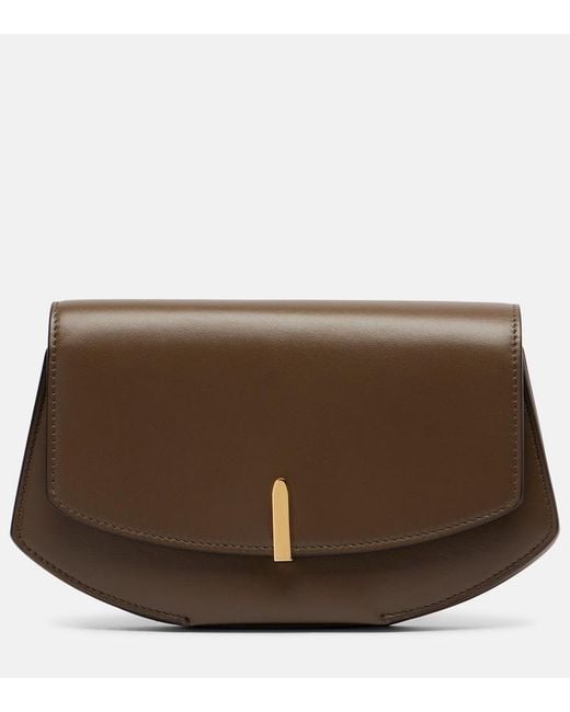 SAVETTE Brown Florence Leather Clutch