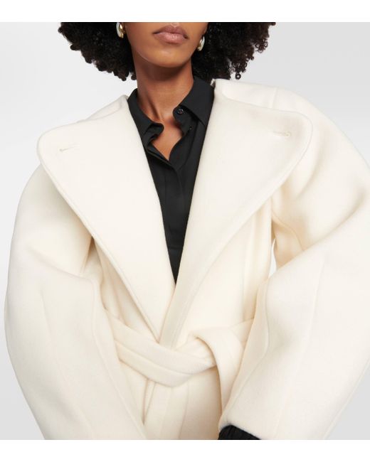 Manteau en laine melangee Chloé en coloris White