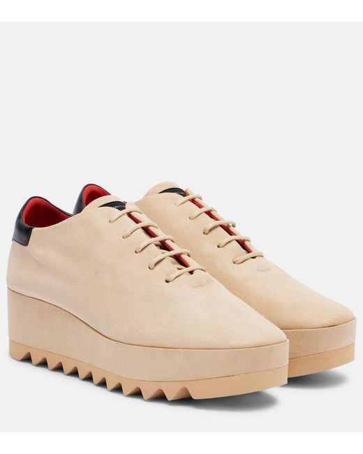 Stella McCartney Natural Sneakelyse Alter Suede Sneakers