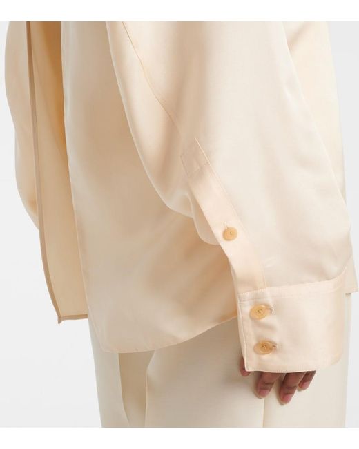Khaite Natural Durion Satin Top