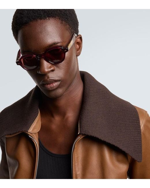 Jacques Marie Mage Brown Pontain Round Sunglasses for men
