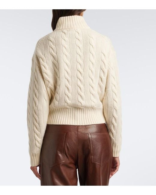 Polo Ralph Lauren White Cable-Knit Wool And Cashmere Sweater