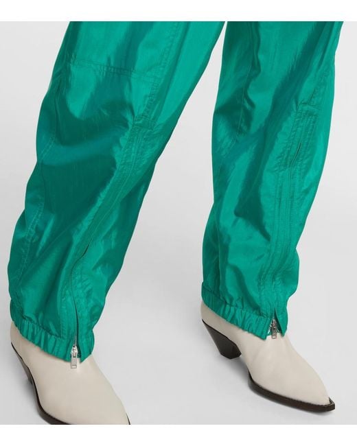 Isabel Marant Green Olga High-Rise Tapered Pants