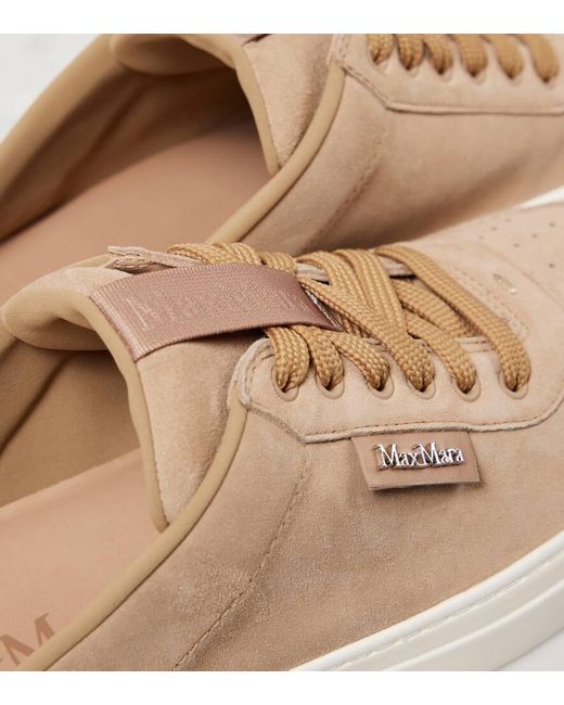 Max Mara Brown Slides Suede Sneakers