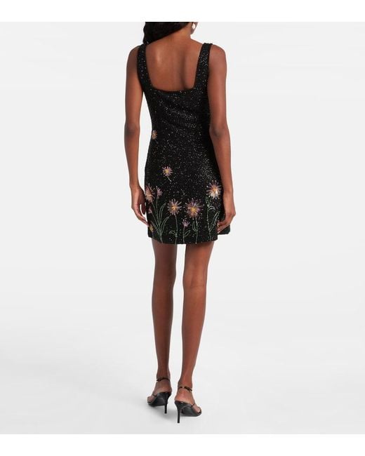 Staud Black Verziertes Minikleid Le Sable