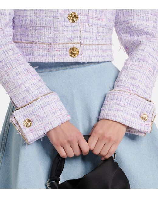 Nina Ricci Blue Cropped-Jacke aus Tweed