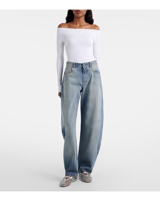 Alaïa Blue Barrel-Leg Jeans