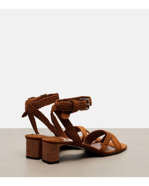 Jimmy Choo Brown Rori Braided Suede Sandals