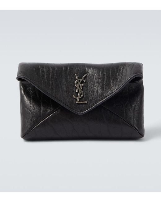 Saint Laurent Black Cassandre Leather Wallet for men