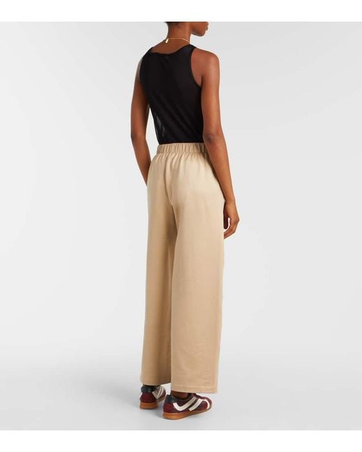 Pantalones Anchos Filovia De Seda Y Algodon Max Mara de color Natural