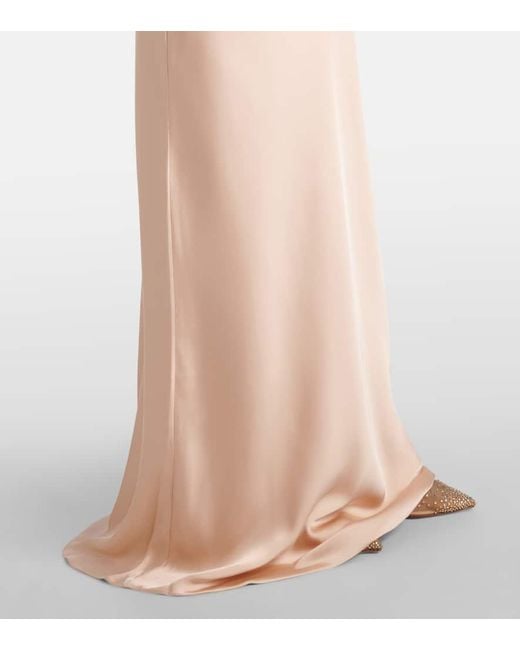 Norma Kamali Natural Maxikleid Aus Satin