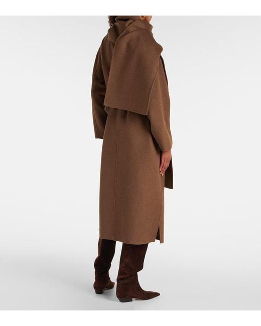Abrigo Envolvente Curoe De Lana Virgen Max Mara de color Brown