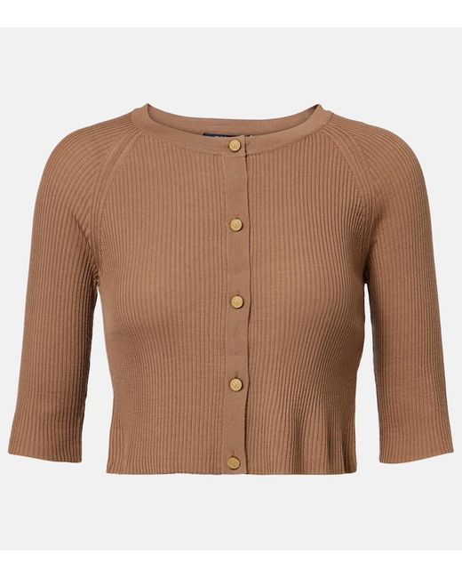 Max Mara Brown Cropped Virgin Wool Cardigan