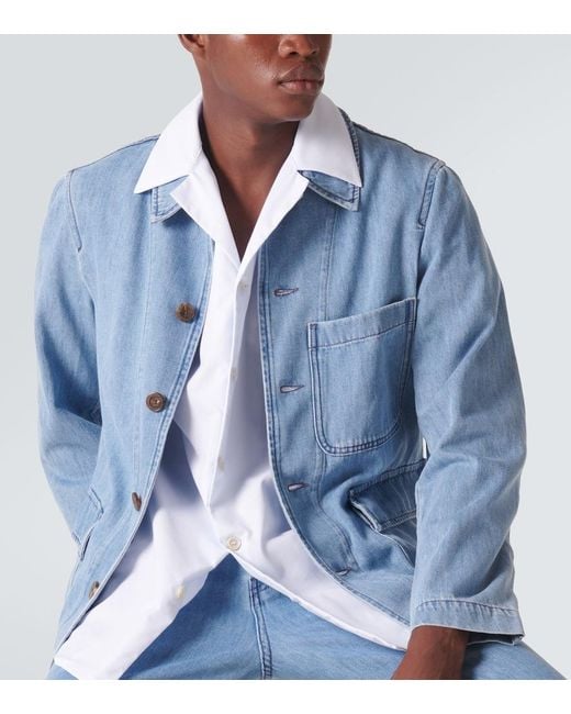 Dries Van Noten Blue Denim Overshirt for men