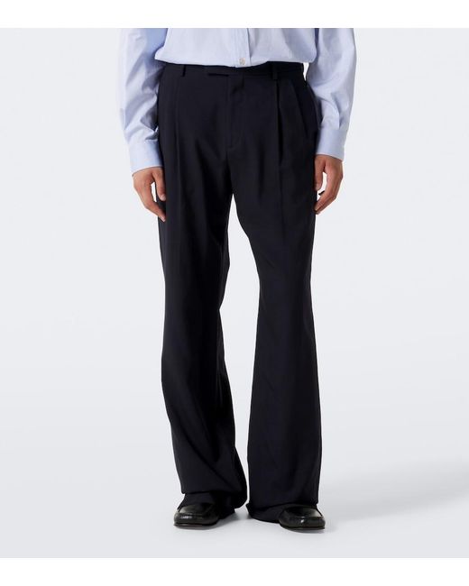 Valentino Blue Virgin Wool Straight Pants for men