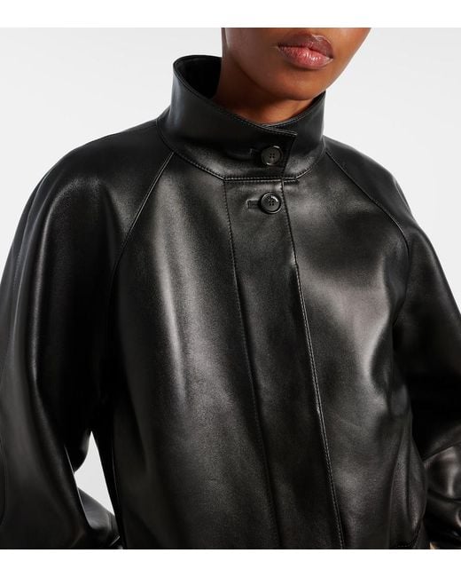 Loewe Black Cropped Leather Jacket