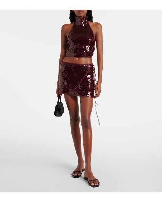 Mini-Jupe Marylin A Sequins Oseree en coloris Purple