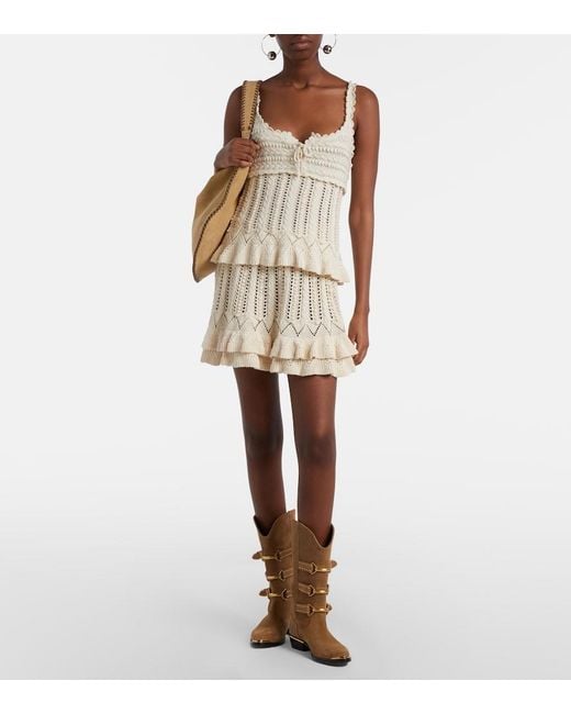 Isabel Marant Natural Neves Crochet Cotton Top