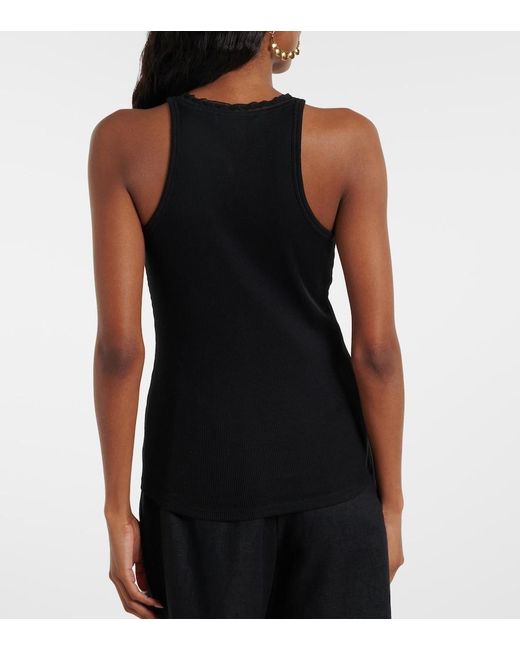 Dorothee Schumacher Black Pure Sleekness Ribbed-Knit Cotton Tank Top