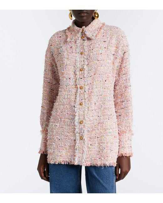 Balmain Pink Tweed Overshirt