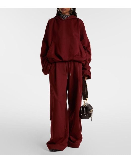 Dries Van Noten Red Hannett Cotton Hoodie