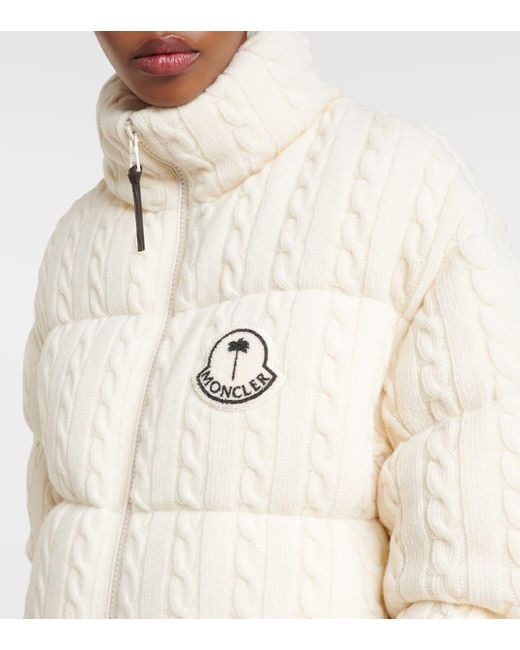 X Palm Angels chaqueta de plumas Dendrite de lana Moncler Genius de color Natural