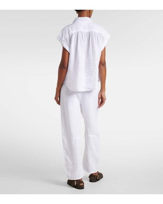 Top Elowen En Lin Velvet en coloris White