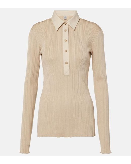 Totême Natural Jersey Polo Sweater