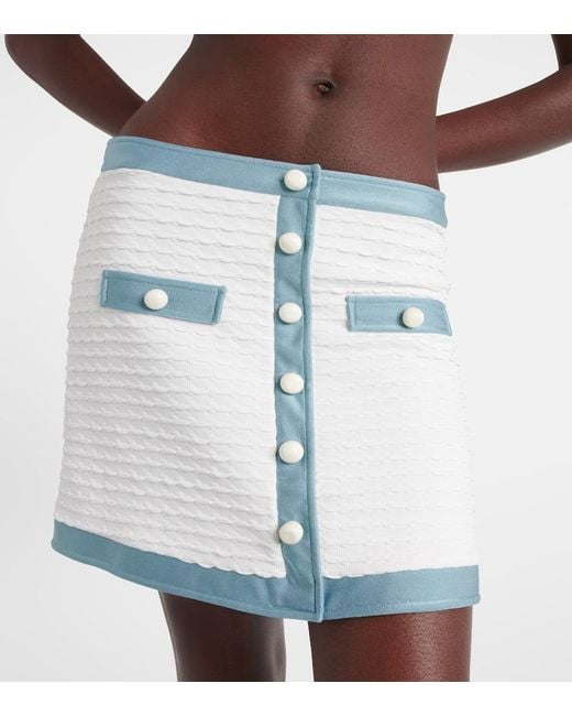 Adriana Degreas Blue Jacquard Miniskirt
