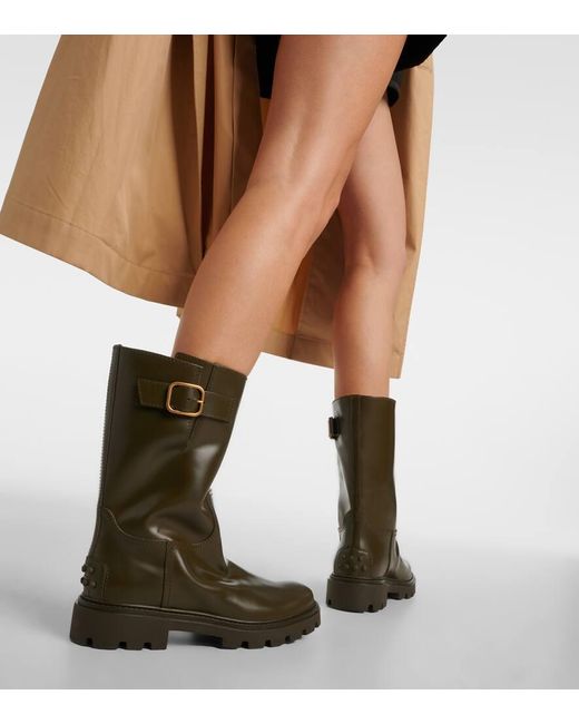 Botas Biker De Piel Tod's de color Green