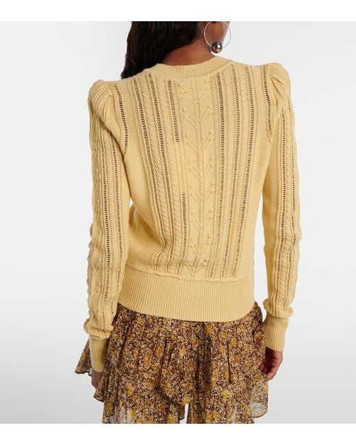 Isabel Marant Yellow Kalyn Cotton And Wool Sweater