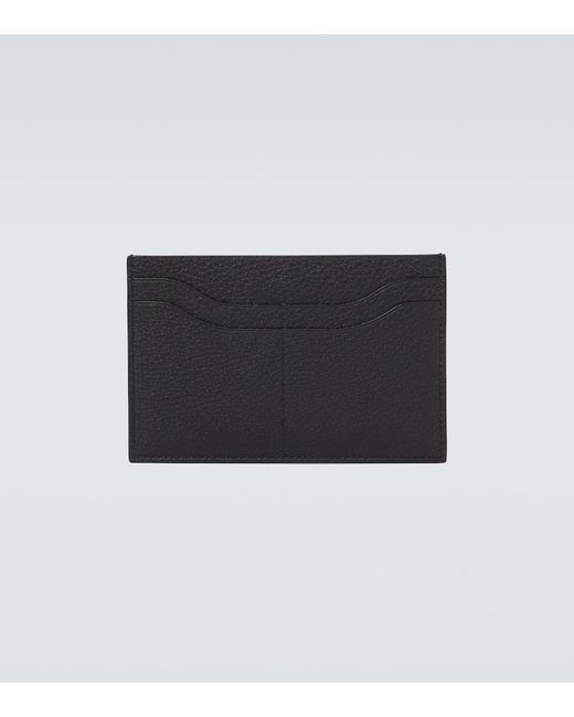 Loro Piana Black Extra Double Leather Card Holder for men