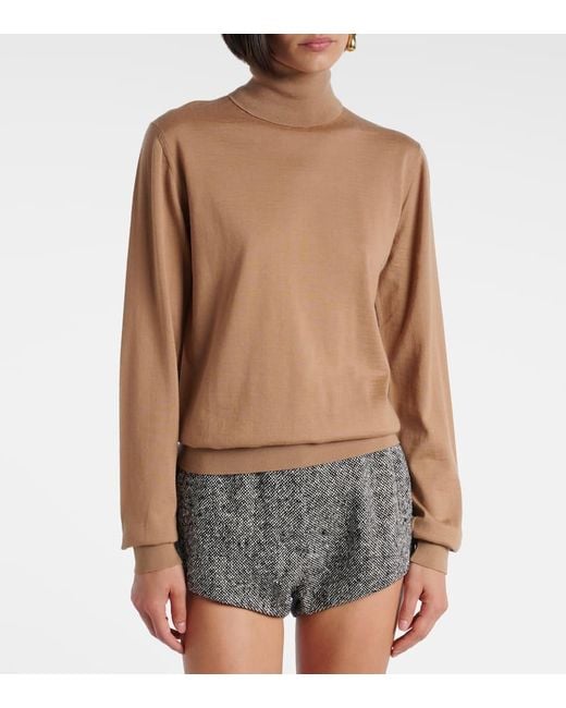 Dolce & Gabbana Brown Cashmere Turtleneck Sweater