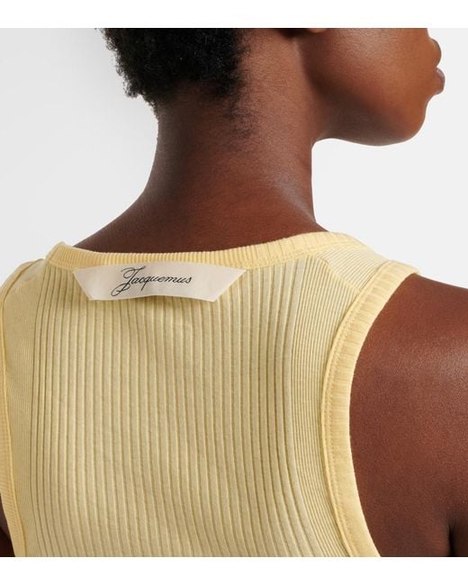 Jacquemus Yellow Rond Carre Cotton Tank Top
