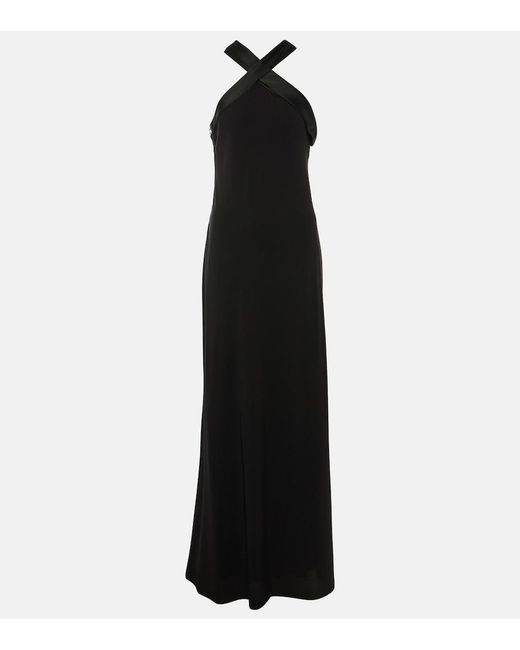 Max Mara Black Anta Halterneck Gown