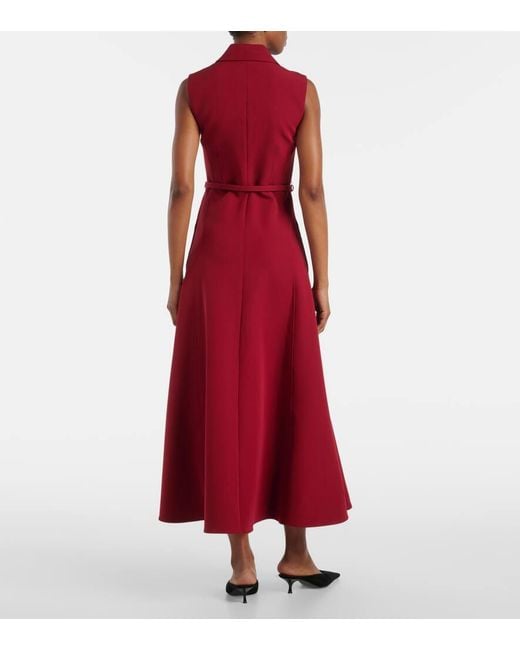 Roland Mouret Red Crepe Midi Dress
