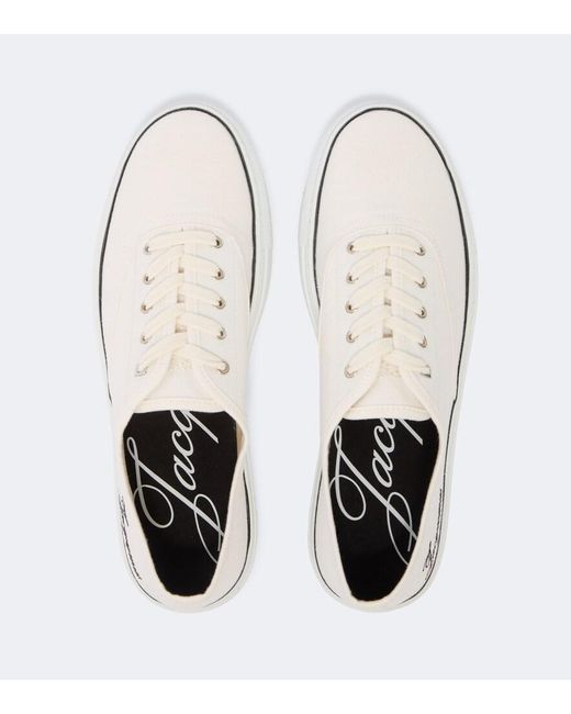 Jacquemus White Embroidered Canvas Sneakers for men
