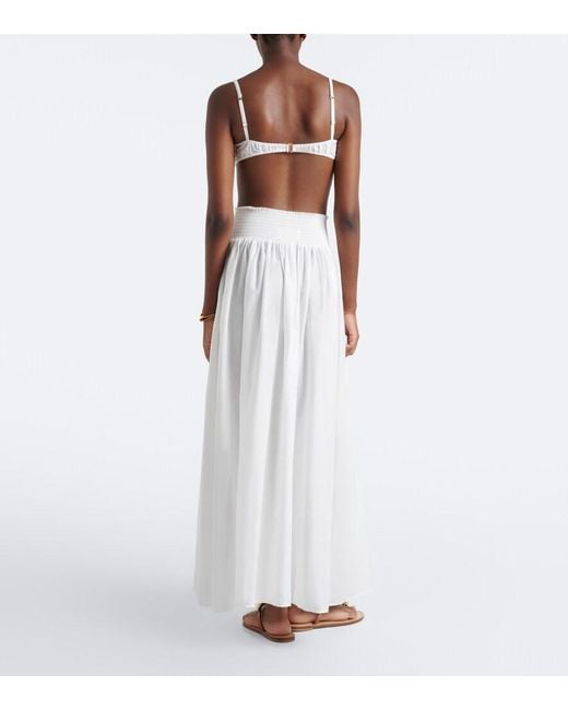 Montce White Millie Cotton Poplin Maxi Skirt