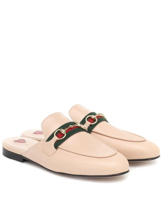 princetown leather slipper white