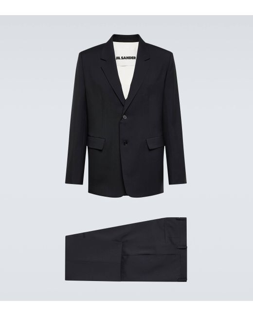 Jil Sander Black Wool Suit for men