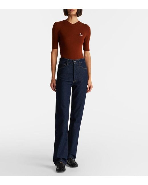 Agolde Blue 90's Pinch Waist High-Rise Straight Jeans