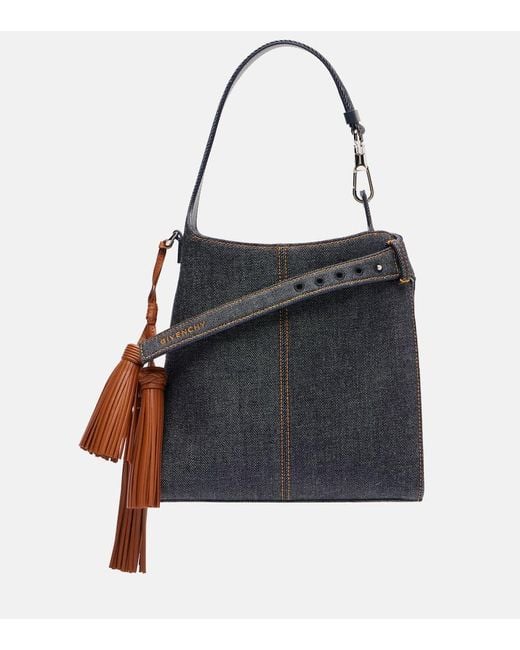 Givenchy Black Schultertasche Belted Mini Hobo Aus Denim