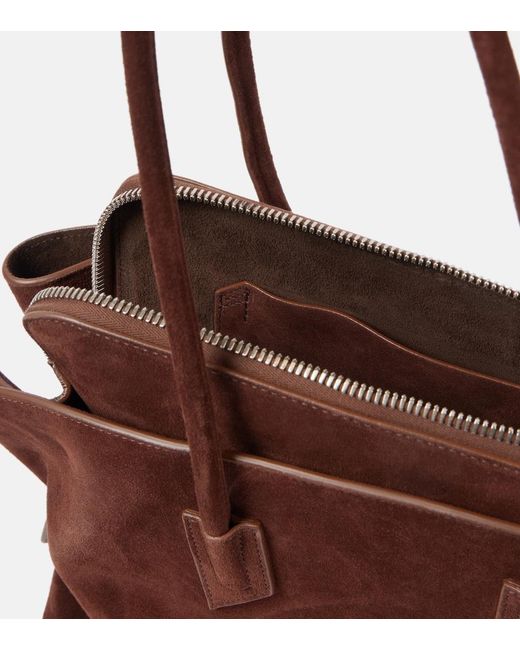 The Attico Brown La Passeggiata Medium Suede Tote Bag