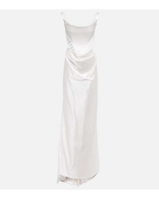 Bridal - Abito lungo Camille in raso di Vivienne Westwood in White